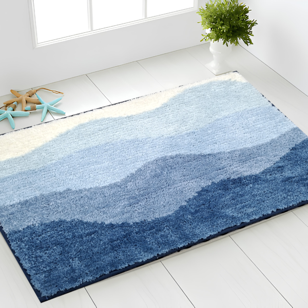 Waves Bath Mat - Blue