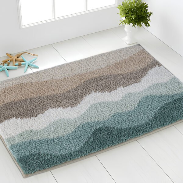 Waves Bath Mat - Brown