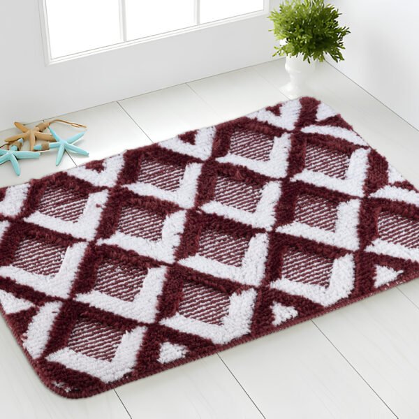 Daimond Bath Mat - Red