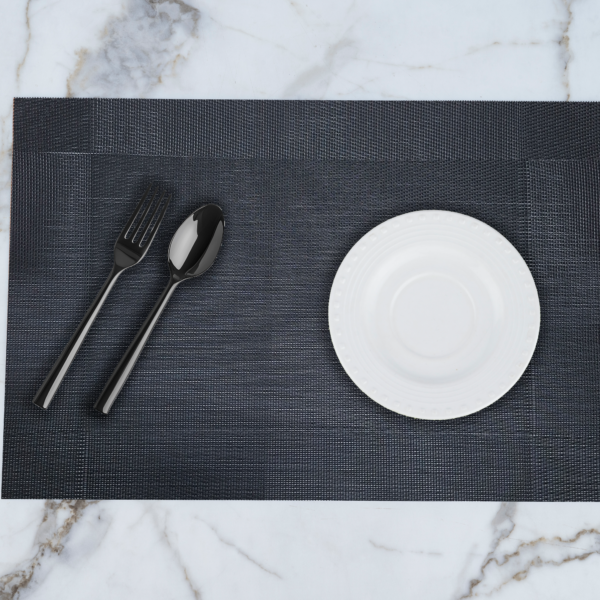 Plain Dinning Mat - Metallic Black
