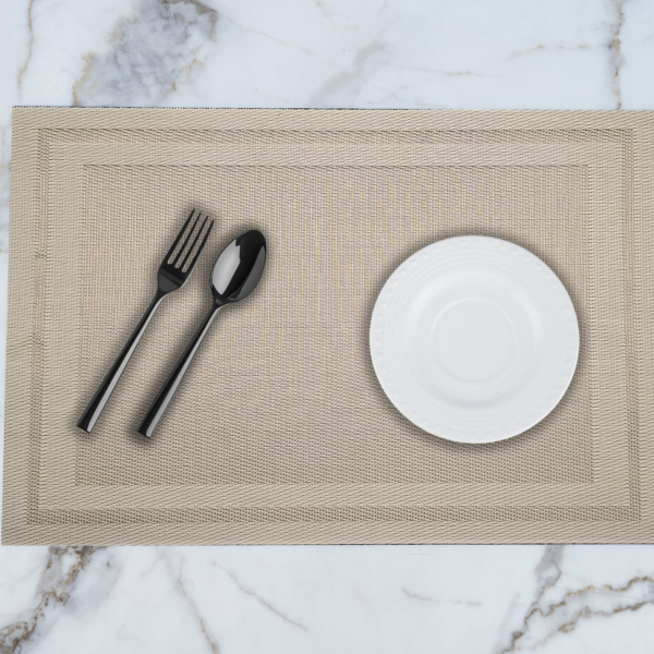 Plain Dinning Mat - Metallic Beige