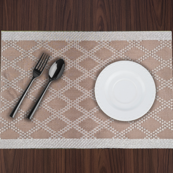 Stripped Dinning Mat - Metallic Brown
