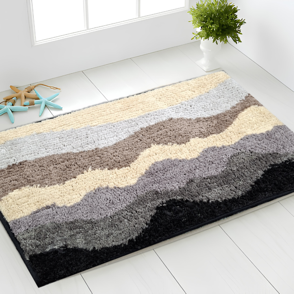 Waves Bath Mat - Black