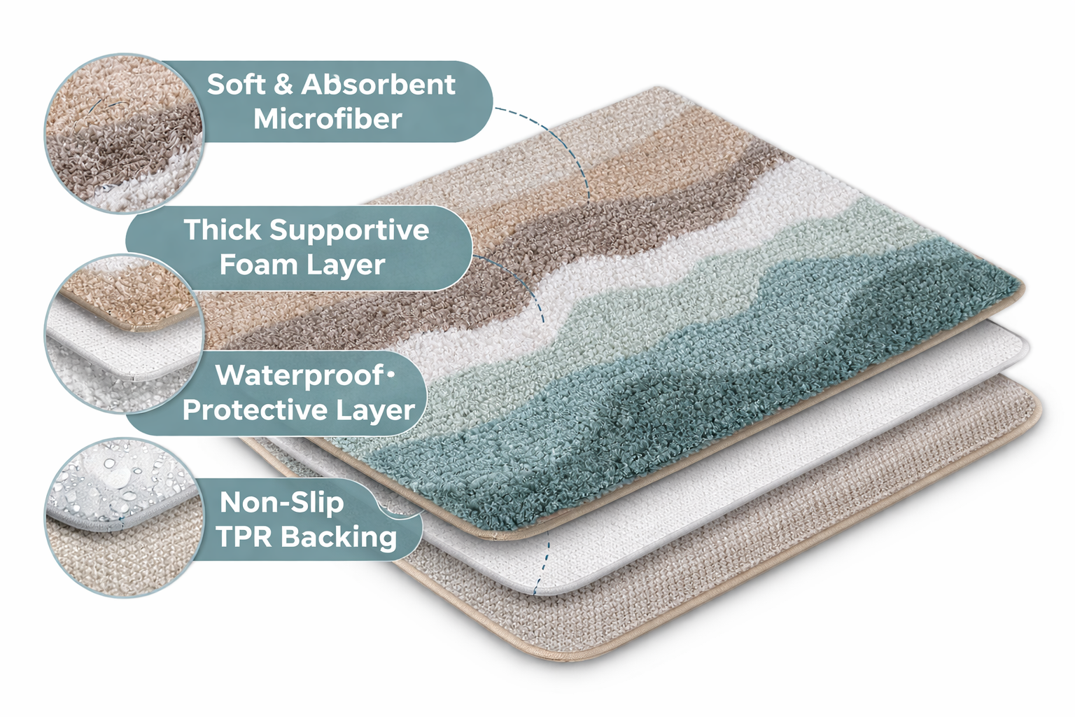 Waves Bath Mat - Image 2